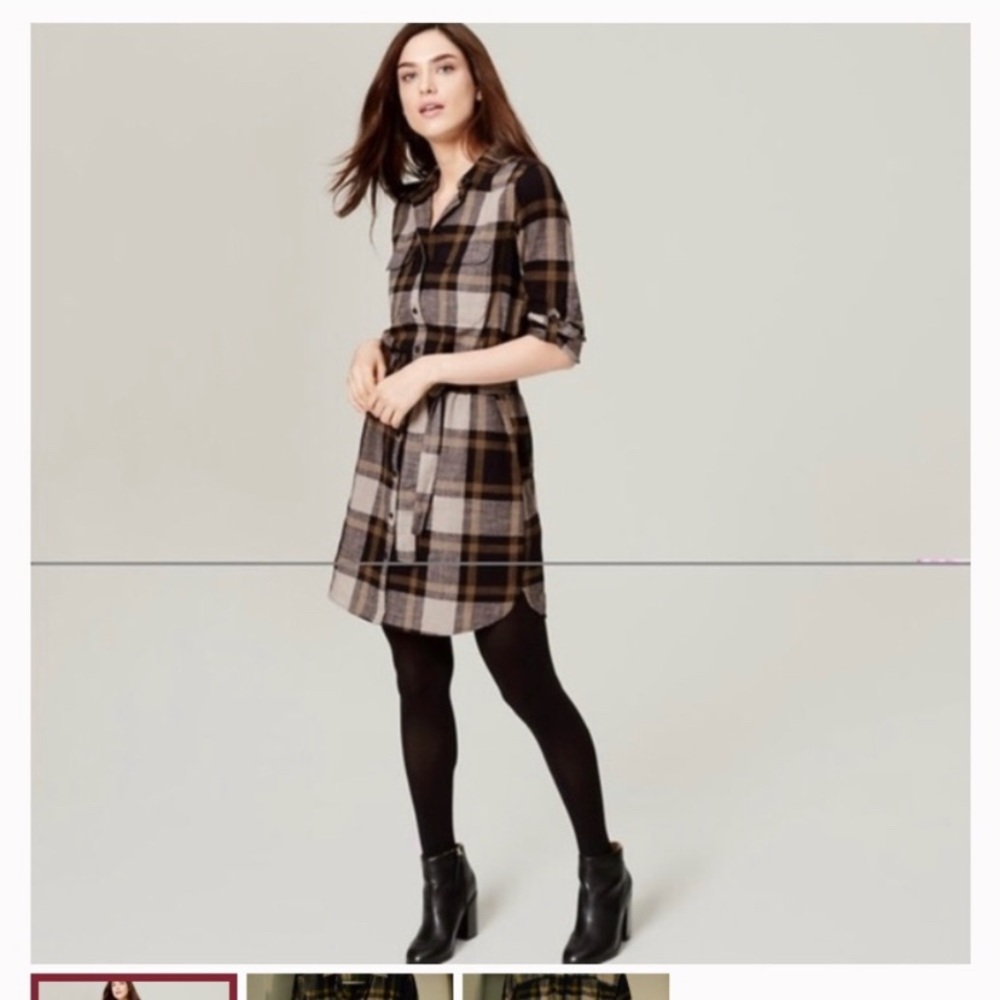 LOFT Flannel Shirt Dress
